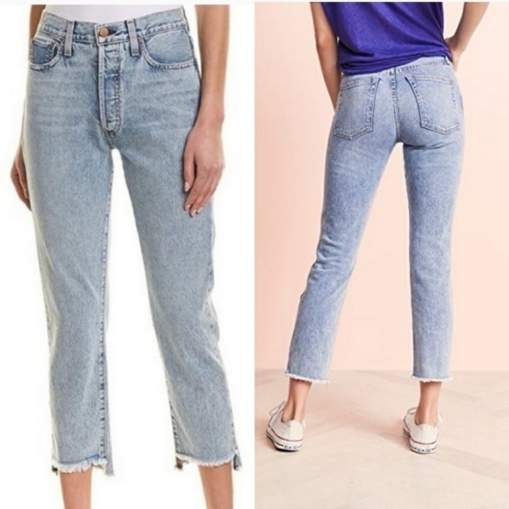 $298 Alice + Olivia Amazing High Rise Girlfriend Slim Jeans Out of Sight